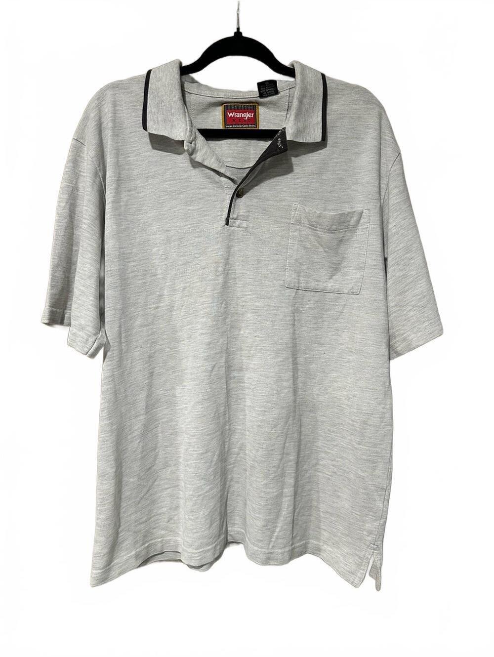 Wrangler Light Gray Short-Sleeve Polo with Contrast Trim